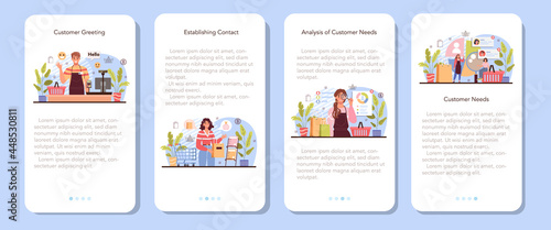 Commercial activities process mobile application banner set