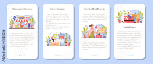Commercial activities process mobile application banner set