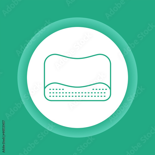 Orthopedic memory foam pillow color button icon.