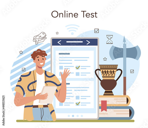 History lesson online service or platform. History school subject