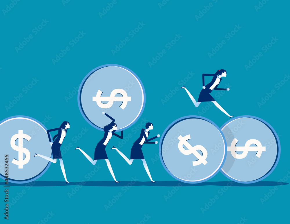 Team with investment management. Business profit promotio Team with investment management. Business profit promotio