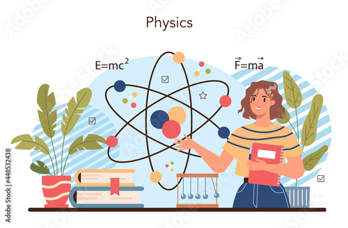 Physics school subject concept. Students explore electricity, magnetism
