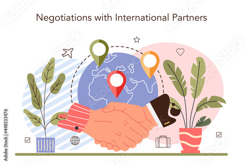 International negotiations concept. Business planning and development