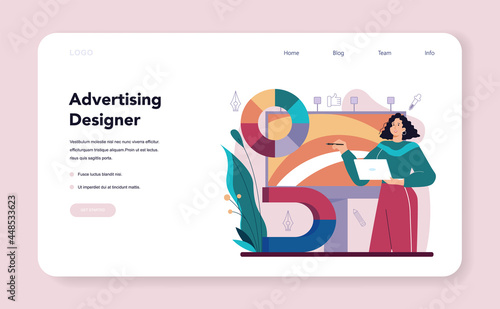 Advert designer or illustrator web banner or landing page.