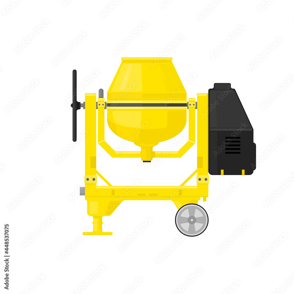 Concrete Cement Mixer Flat Vector Icon illustration Concrete Cement Mixer Flat Vector Icon illustration