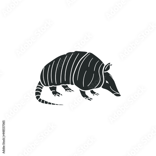 Armadillo Animal Icon Silhouette Illustration. Wild Life Vector Graphic Pictogram Symbol Clip Art. Doodle Sketch Black Sign.