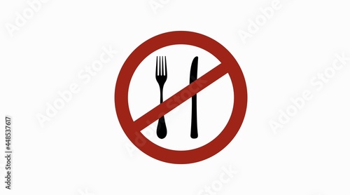 No food or drink allowed. Vector editable simple flat illustration