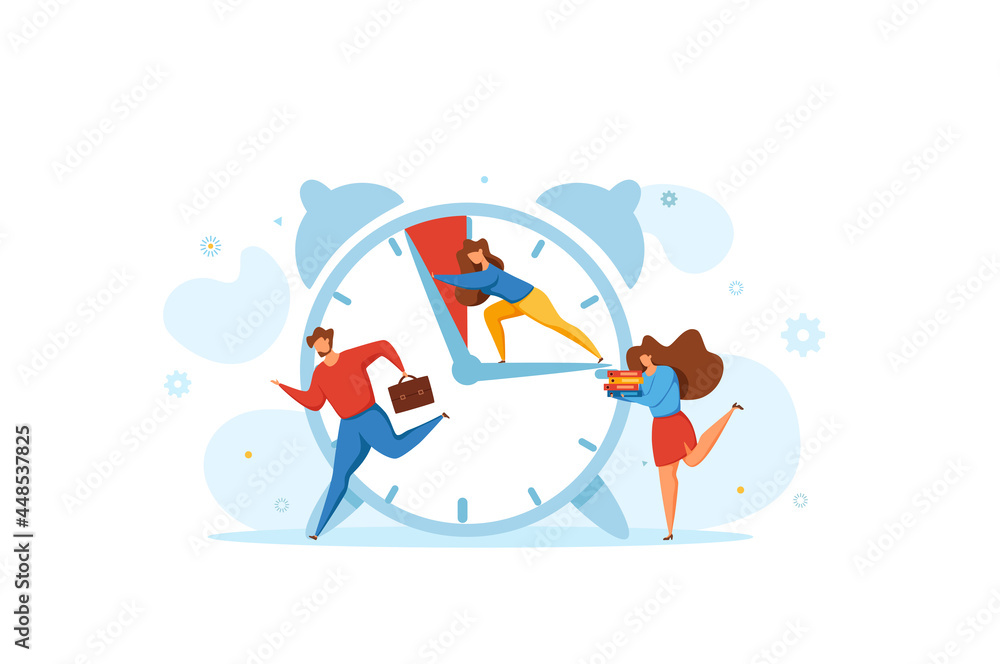 Deadline concept with office teamwork hurrying up in panic. Deadline concept with office teamwork hurrying up in panic.
