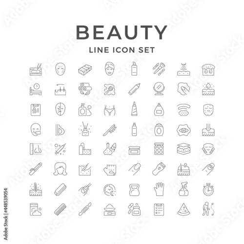 Set line icons of beauty