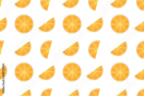 Obraz na płótnie Seamless pattern of juicy slices of oranges w salonie