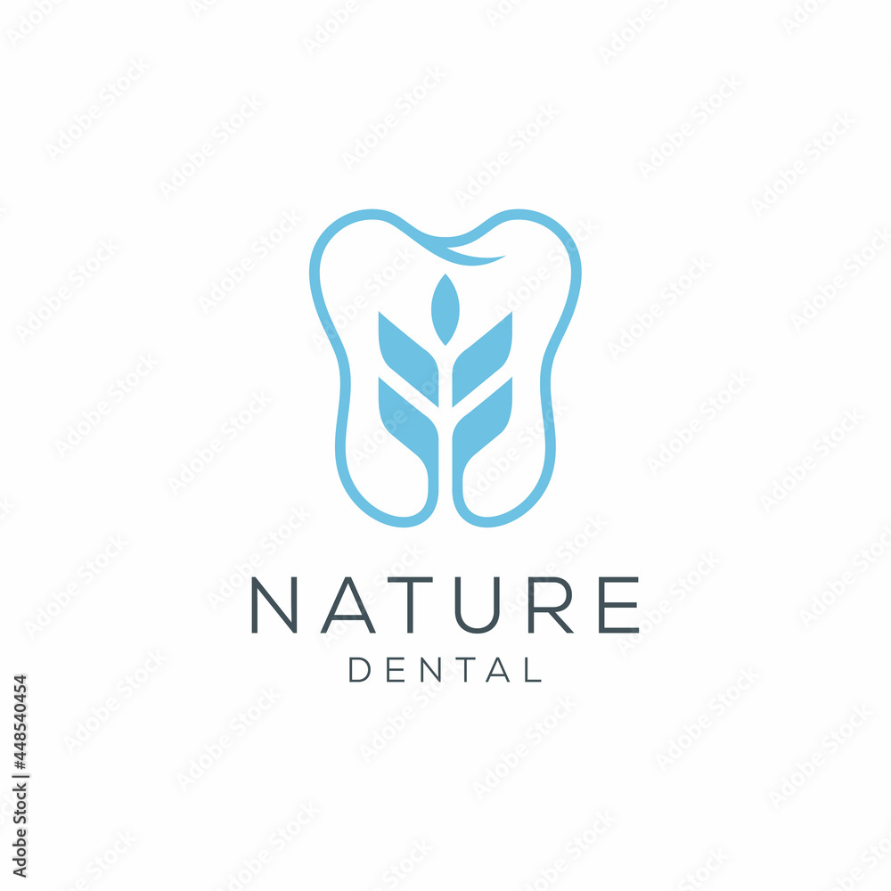 Dental Leaf Nature Garden Logo Design Dental Leaf Nature Garden Logo Design