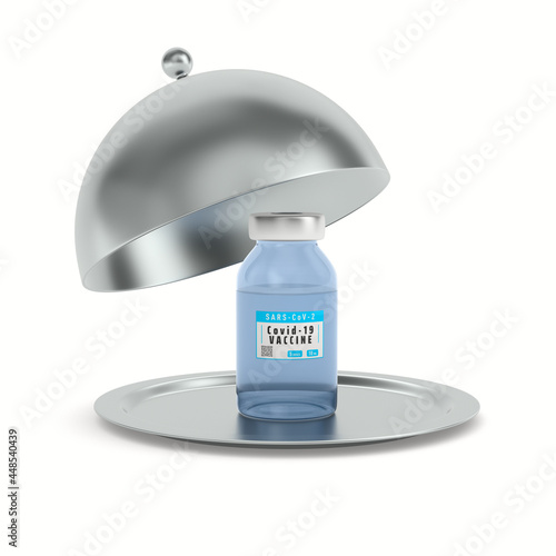 open metallic cloche  and v...