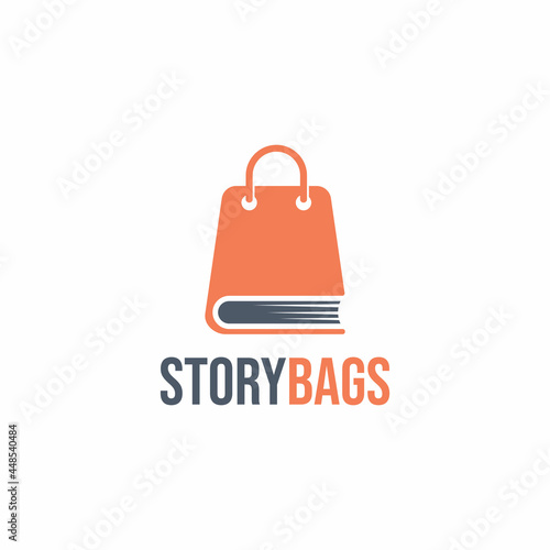 Abstract Shopping bag and Book Logo Design template illustration