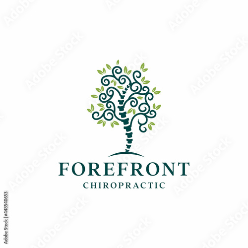Spine Chiropractic Tree Life Logo Design Modern Logo Design