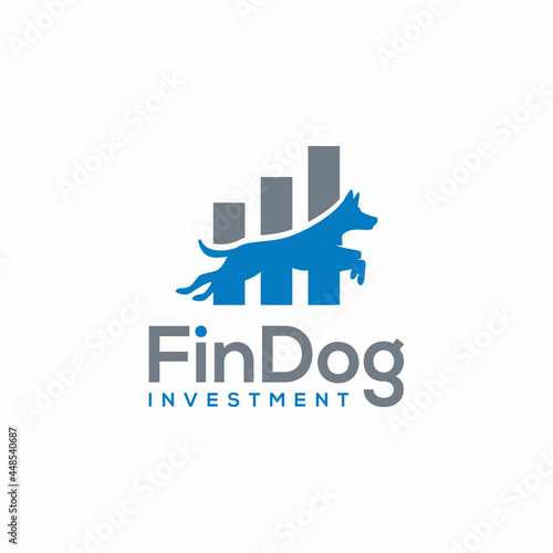 Dog Jump Financial Bar Logo Design