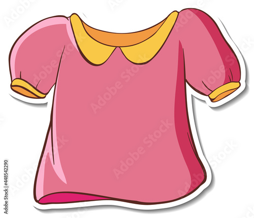 Sticker design with pink shirt isolated