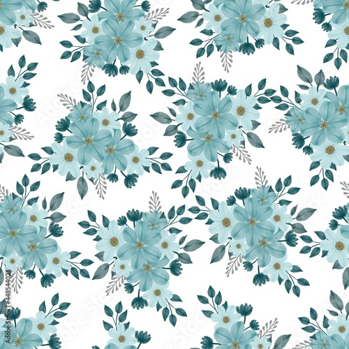 seamless pattern of pale green flower bouquet for textile design