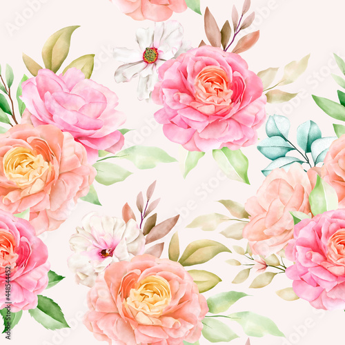 Hand drawn watercolor floral seamless pattern © lukasdedi