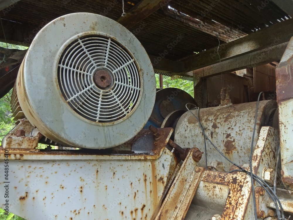 Fototapeta premium abandoned factory and waste steel material