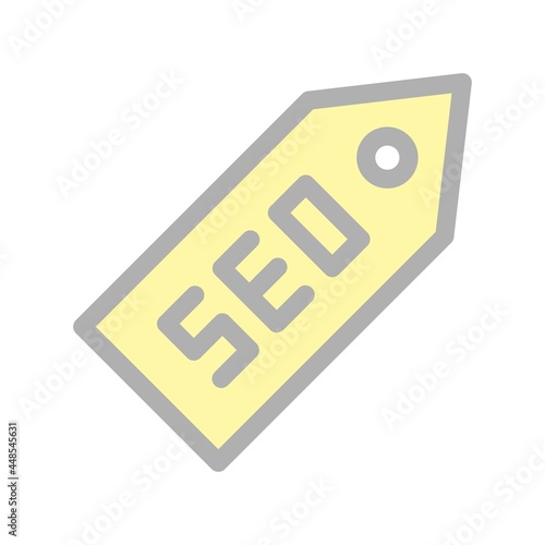 SEO Tag Line Filled Light Vector Icon Design