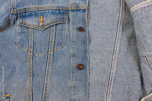 Denim material close up top view jeans material