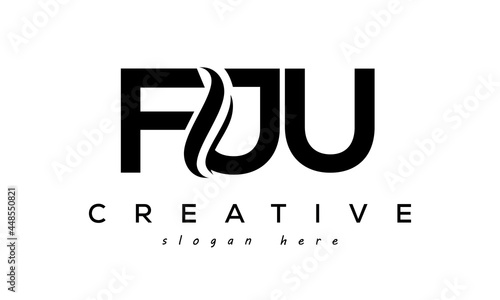 Letter FJU creative logo design vector	 photo