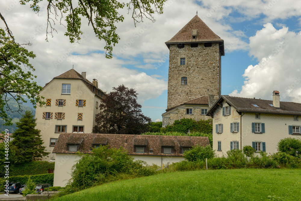 Fototapeta premium Meienfeld castle in Meienfeld on Switzerland