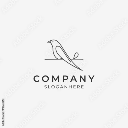 simple line art bird logo icon perfect for modern company