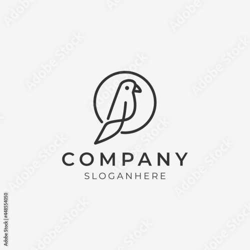 minimal line art bird logo icon perfect for modern company