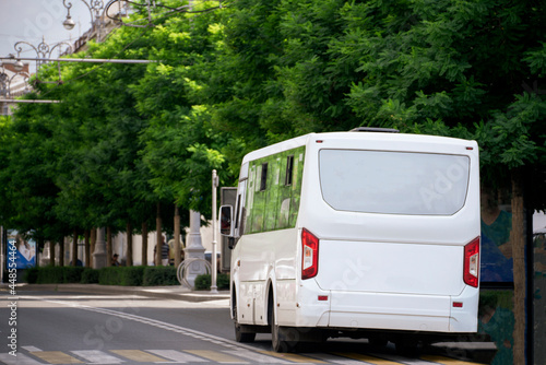 public trasport vehicle, city bus on the street road