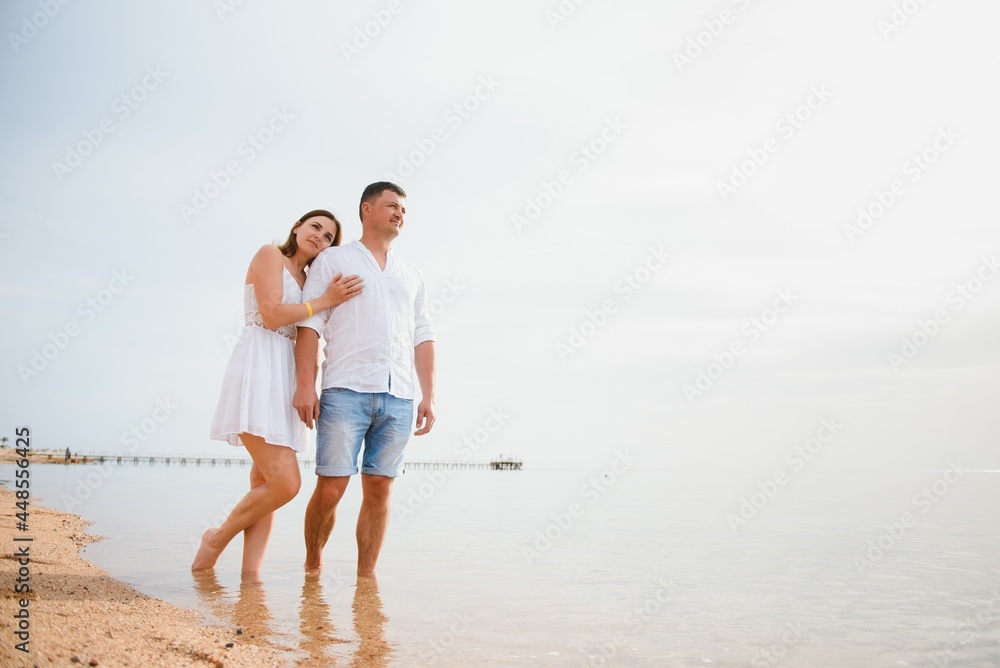 Cute happy family having fun on luxury tropical resort, summer holidays, love concept