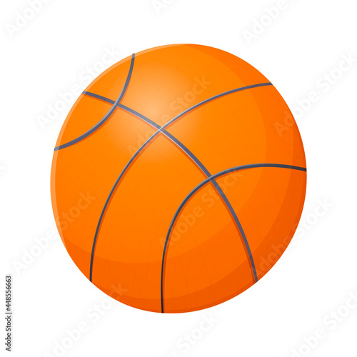 Vector cartoon isolated illustration of a basketball ball. Sports equipment. © Ekaterina