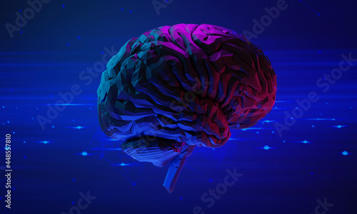 3d rendering illustration of human brain, healthcare of neuron cell, science and researching