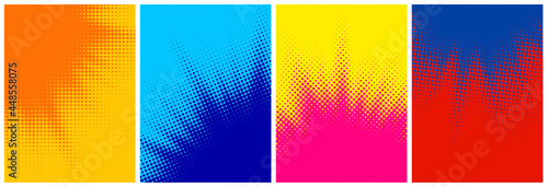 Foto Set of abstract halftone colorful backgrounds.