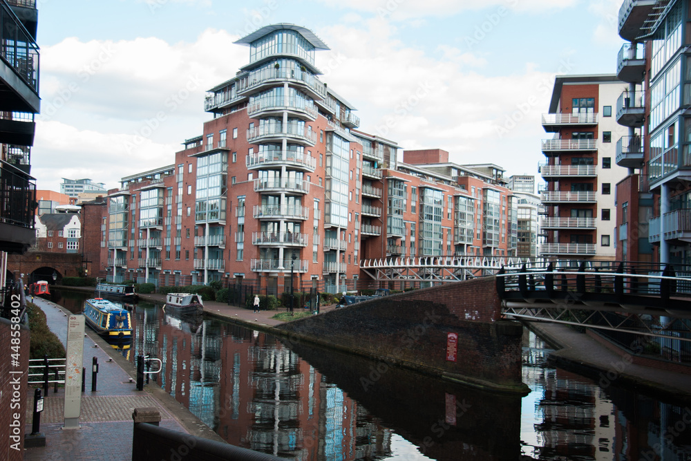 View of Birmingham canal, England, United Kingdom. 