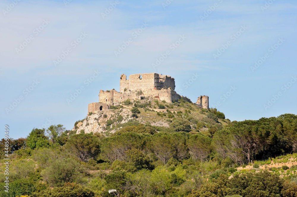 Château d'Aguilar près du village de Tuchan dans l'Aude en Roussillon Occitanie France	