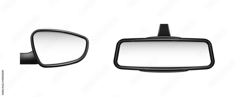 Car side and rear view mirrors template Car side and rear view mirrors template