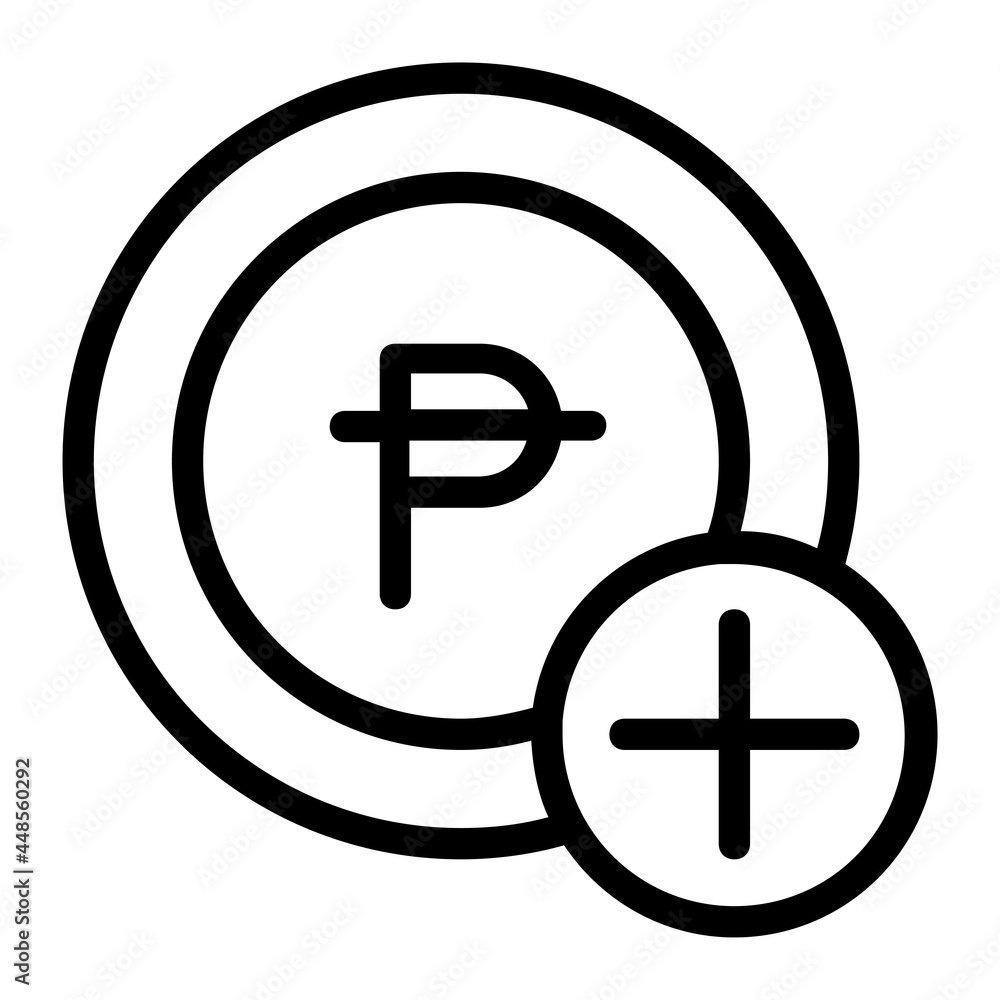 Recharge or Add Philippine Peso Money Icon Recharge or Add Philippine Peso Money Icon