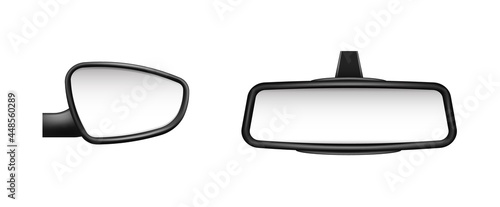 Car side and rear view mirrors template