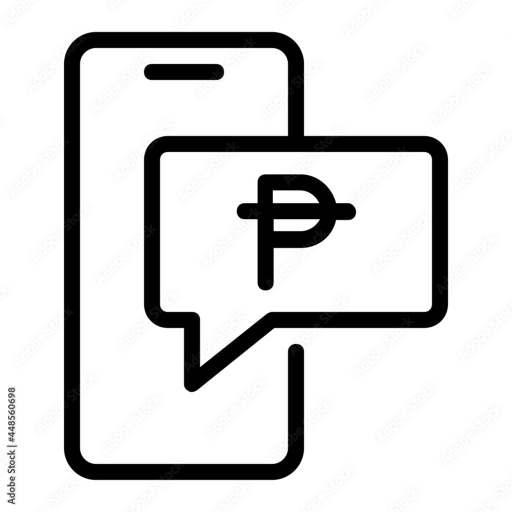Philippine Peso Related Mobile Phone Notification Icon Philippine Peso Related Mobile Phone Notification Icon