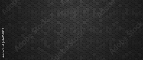 Industrial black gradient hexagons background