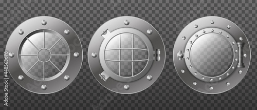Submarine armored portholes isolated template