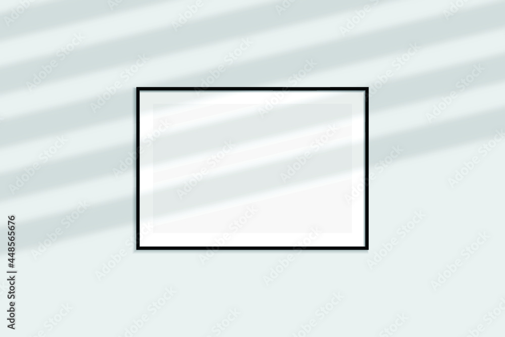poster frame mockup on wall. windows shadow poster frame mockup on wall. windows shadow