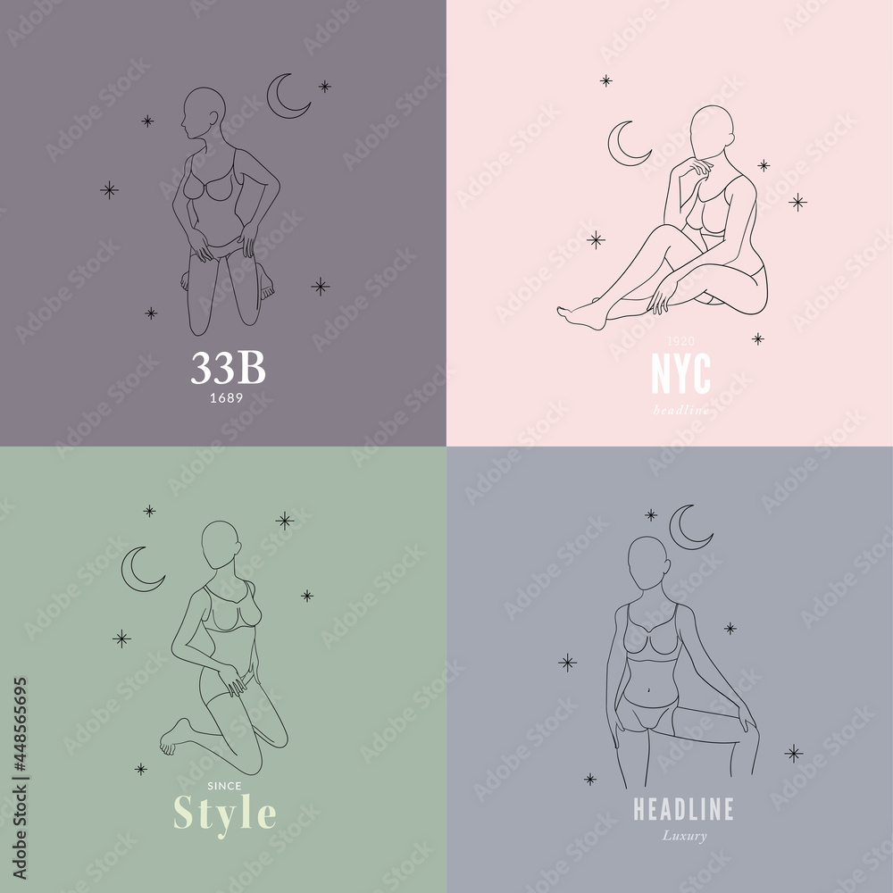 banner Woman's beauty. Continuous line Portrait of a girl In a Modern Minimalist Style. Vector Illustration..