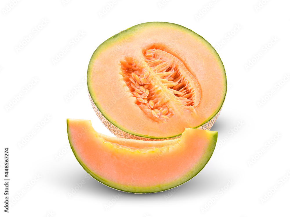 cantaloupe melon isolated on white background