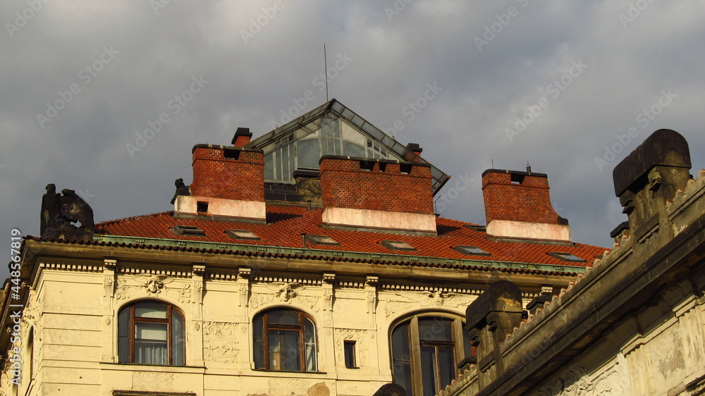 Fragmenty budynków w Pradze, Czechy