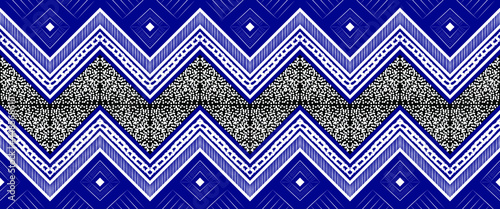 Geometric ethnic oriental seamless pattern traditional Design for background,carpet,wallpaper.clothing,wrapping,Batik fabric,Vector illustration.embroidery style - Sadu, sadou, sadow or sado