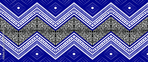 Geometric ethnic oriental seamless pattern traditional Design for background,carpet,wallpaper.clothing,wrapping,Batik fabric,Vector illustration.embroidery style - Sadu, sadou, sadow or sado