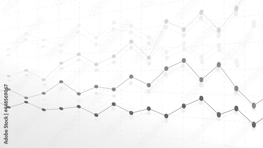 Lined diagram market, charts, graphic. Financial and economic downtrend and uptrend. Vector illustration