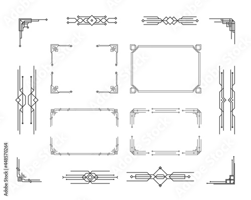 Patterns, ornaments, calligraphy in art deco style